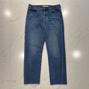 Levis Premium 501 Big E Wedgie Straight Fit Jeans High Rise Womens 28 Button Fly